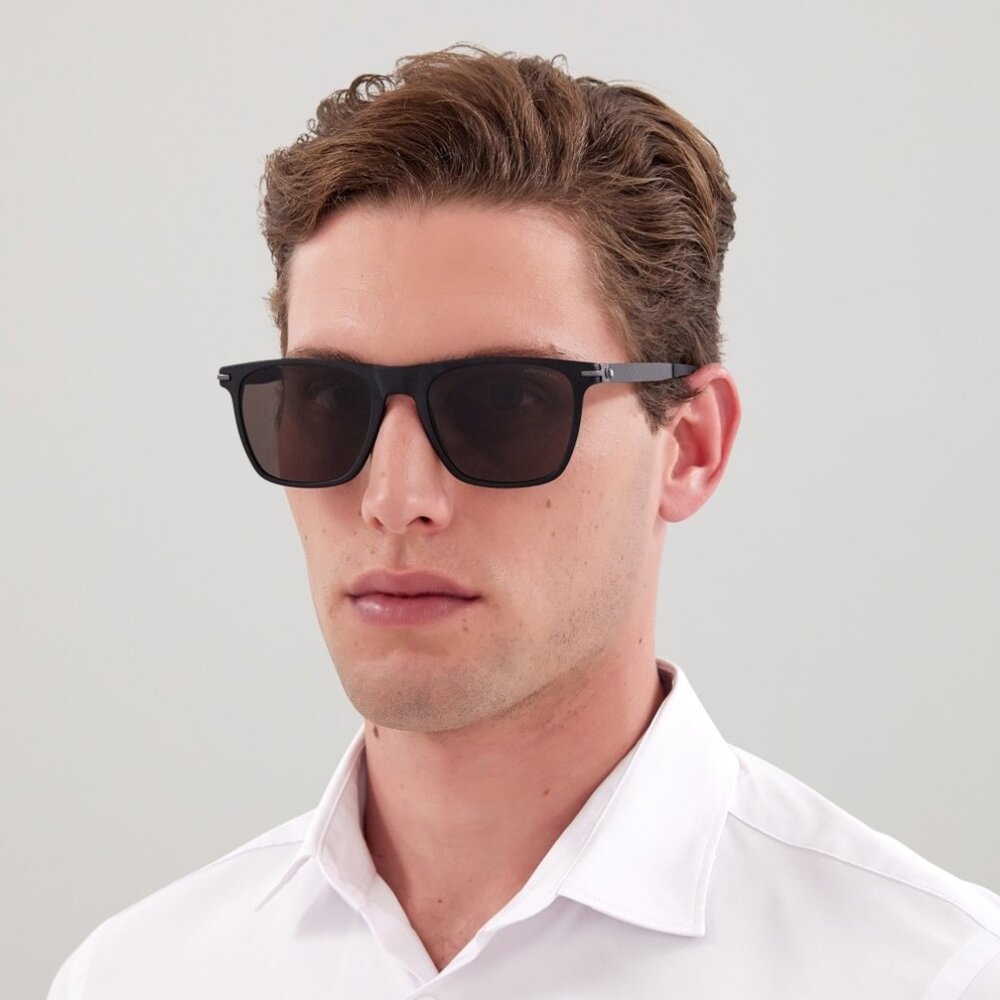 Montblanc Men Sunglasses Black Square MB0248S 001 NEW AUTHENTIC